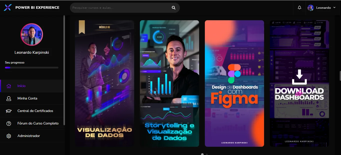 Área de membros Power BI Experience